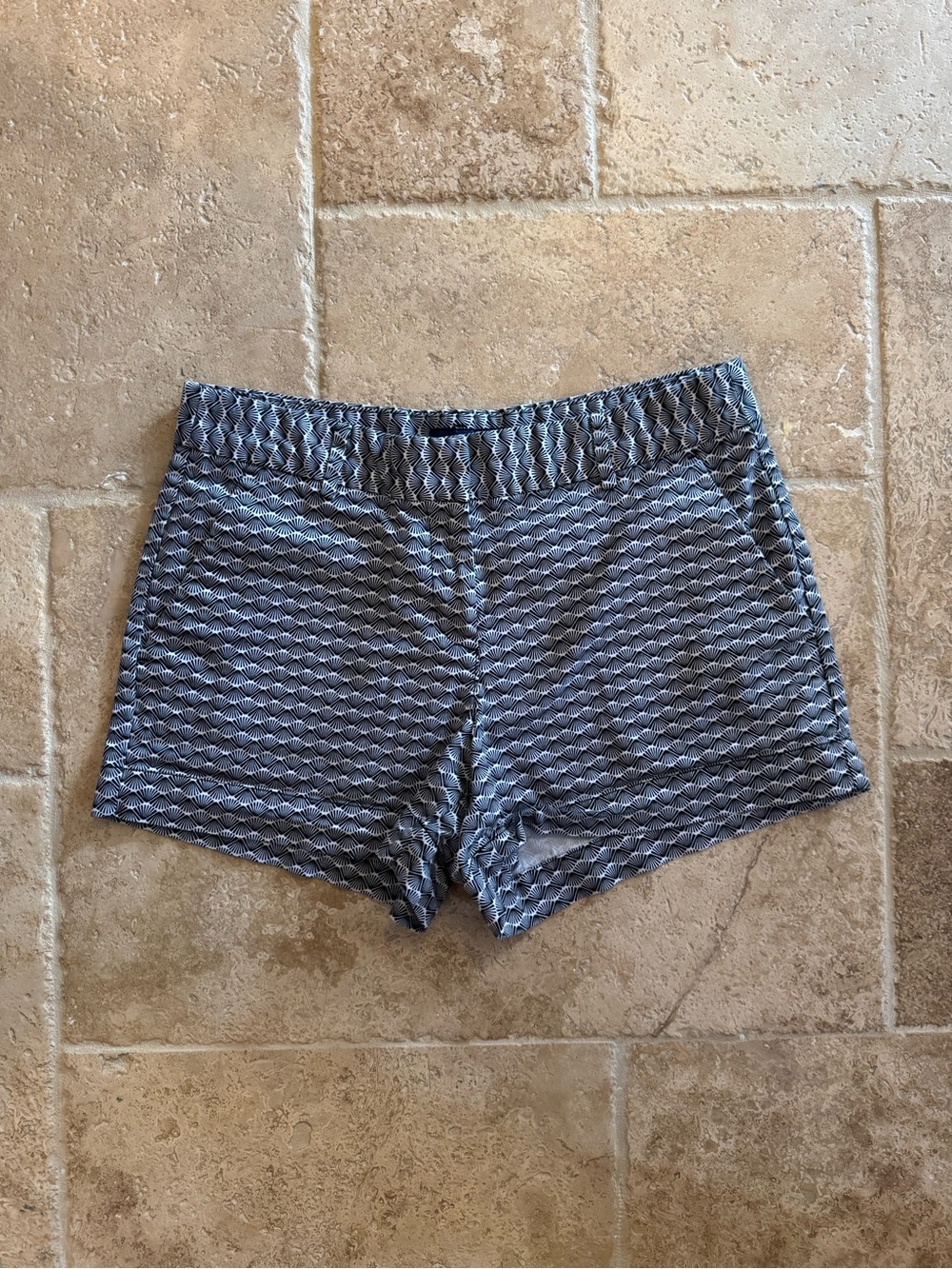 Nautica Blue Patterned Stretch Bermuda Shorts